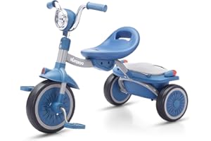 UBRAVOO Baby Tricycle, Foldable Toddler Trike with Pedals, Cool Lights, Durable Wheels and Comfortable Seat, Baby First Walker Trike for 1-5 Years Old Girls, Boys (Blue)
