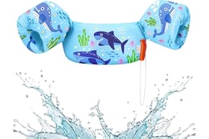 HeySplash Chaleco de Natación para Niños, Manguitos Flotantes para Nadar Piscina Flotadores de Brazos Duraderos con Banda Ajustable y Hebilla Segura para Niños de 9-22 kg