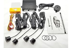 CISBO PARKING REVERSE SENSORS 4 SENSORS AUDIO BUZZER ALARM CANBUS KIT (Matt Black)