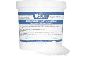 Elixir Gardens Organic FCC Food Epsom Bath Salts | 10KG Bucket/TUB | Magnesium Sulphate