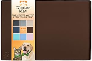 Neater Pet Brands Napfunterlage Hund und Katzen Wasserdicht - Silikon Katzen- und Hundenapf Unterlage - Futtermatte Hund und Katzen Schützt Böden vor Futter und Wasser (61 cm x 40,6 cm, Braun)