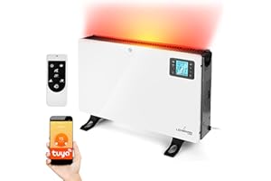 LEHMANN LHOHC-2013C grzejnik konwektorowy, 2000 W, ogrzewanie elektryczne z 3 stopniami grzania 750/1250/2000 W, elektryczne ogrzewanie konwektorowe ze wskaźnikiem LED, aplikacja WiFi, timer i zdalne