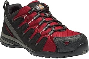 Dickies tiber super safety shoes trainer shoes,Red, 5.5UK(39 EU)