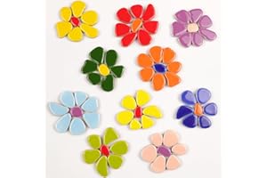 BUENOARTE 454 g Mini-Kieselsteine, Mosaikfliesen aus Keramik, für Bastelarbeiten, Kunst, zufällige Farbe, irregula glasierte Porzellan-Keramikfliesen für DIY-Mosaik-Kunsthandwerksprojekte und Dekorationen