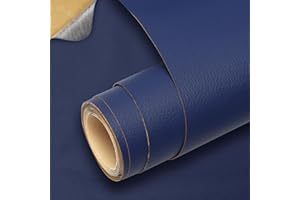 LELEWANGLUO Patch de Réparation en Cuir, 60 * 200cm Patch Reparation Cuir Autocollant, Simili Cuir Adhesif Pour Canapé, Siège, Vestes, Artisanat (Saphir)