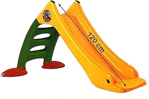 THORBERG Rutsche Kinderrutsche + Frisbee, Wasseranschluss 120cm Rutschbahn (EU Ware) gelb