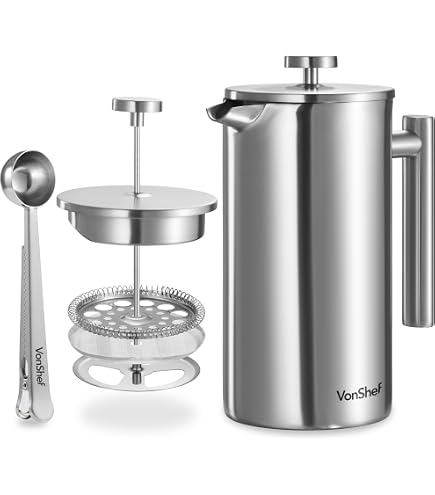 Cafetière à Piston 12 Tasses 1500ml - Cadre Résistant Chaleur Et Filtre Facile à Nettoyer