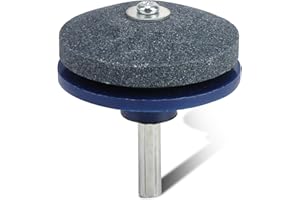 JOYRAY Lawn Mower Blade Sharpener 1PC Blade Sharpener Heavy Duty Garden Rotary Blade Sharpener Universal Lawn Mower Sharpener Grinder Wheel Stone for Lawn Mower Spades Hoes Lawn Edgers Tool＆Power Hand Drill