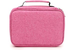 SUMNACON Nouveau Style 72 Trousse de Crayon Scolaire, Multi-Fonctions et 3 Couches Démontables, Sangle et Grande Capacité, Pratique et Solide (Rouge Clair)