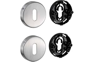 JUVA - Rosetta per chiavi in acciaio inox opaco, rotonda, H8550 | BB-Buntbart per porta interna con materiale di fissaggio | rosetta portachiavi in acciaio inox massiccio | 1 paio