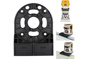 THAGBRCO Router Adapter for Dewalt 18V/20V Max DCW600B DWP611 DCW604 D26200 Compatible with Makita/Festool Guide Rail (Black)