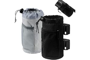 Lvjkes Soporte Botella Bicicleta, Paquete de 2 Material Impermeable con Orificio de Drenaje en la Parte Inferior, Adecuado para Cochecitos, sillas de Ruedas, Scooters y vehículos Todoterreno, etc