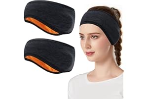 TAGVO Cinta Pelo Deporte Invierno, 2 Piezas Elástico Calentadores de Orejas, Invierno Cinta para Pelo para Hombres y Mujeres para Yoga, Ciclismo, Baloncesto, Fitness