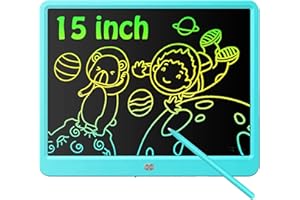 Deecam 15 Zoll LCD Schreibtafel Kinder, Blau LCD Writing Tablet, löschbare schreibtafel mit Verriegelungsfunktion Wiederverwendbar，Geschenke für Jungen und Mädchen