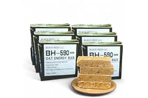 BLACK HEED LLC Durée de conservation de 20 ans！Barre énergétique d'avoine BH-590, Ration alimentaire d'urgence, barre de blé compressée, stockage des aliments de survie en plein air, végétalien (1500g, Oat/Wheat)