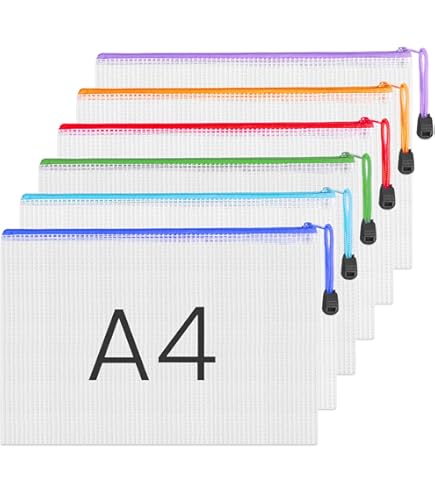 10 Stuks Documententas - A5 Documentenmap - Transparante Rits Zakken - Mesh Plastic Zak - Waterdichte Mesh Tas - A5 Rits Zakken voor Kantoorbenodigdheden Papier Documenten Reizen
