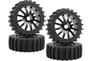 Acekeeps 4Pcs 1/8 RC Paddle Buggy Tires Mounted 17mm Solid Wheels Run on Snow Sand OD 118mm for 1/8 Arrma Typhon3S 6S Losi 8IGHT HSP HPI Kyosho Off-Road Car