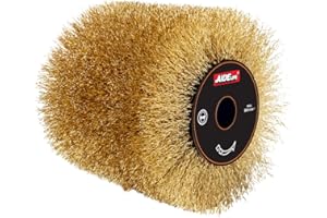 Aidelife Brass Wire Brush for grinding machine Renovator，Drawing Wire Wheel Ø120x100, Wire Drawing Machine attachment. For Soiled Metal or Stone Surfaces and for the Removal of Grey from Wood
