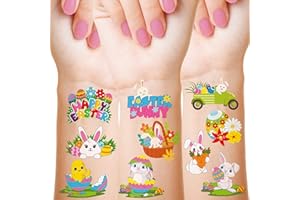 YANGSIW 100+ Pieces 4 Sheets Easter Temporary for Kids Easter Egg Bunny Chick Stickers for Boys Girls Easter Party Favors Treats Goodie Bag Fillers …