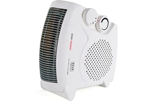STAYWARM® 2000w Upright and Flatbed Fan Heater with 2 Heat Settings / Cool Blow Fan / Variable Thermostat / Frost Watch / Overheat Protection / BEAB Safety Approved / 3 YEAR WARRANTY - F2003WH - White