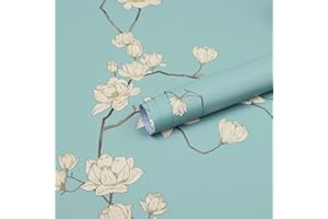 Fiula Papel Pintado Floral Papel Pintado Autoadhesivo Flores Papel Pintado 44 x 300 cm Vinilo Papel Pintado Pared Adhesivo Impermeable Papel Pintado Adhesivo Pared Salón Dormitorio Muebles Película