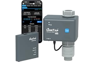 LinkTap G2S Programmateur d'arrosage Intelligent et Gateway, Application en français, Adaptation météo, Détection et Notification d'Erreurs, Portée Plus Large Que WiFi, Autonomie de 2 Ans, IP66