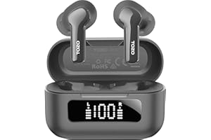 TOZO NC2 Écouteurs Hybrides sans Fil avec Suppression Active du Bruit, écouteurs Intra-Auriculaires de détection IPX6, écouteurs stéréo Bluetooth 5.3, Son immersif de qualité supérieure, Basses