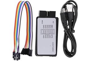 HILILAND USB Logic Analyzer-Geräteset Mini Digital Pocket Size 8-Kanal-Eingangsspeicher 24 MHz für eine Vielzahl von Decodierungsfunktionen