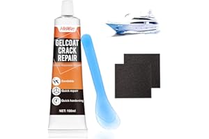 AllisWay Gelcoat Nautica, Kit Vetroresina, Riparazione del Gelcoat per Barche, Ripara Rapidamente Crepe, Fori e Graffi sullo Scafo, può Essere Carteggiato Dopo L'indurimento, 100 ml