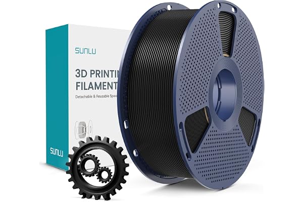 SUNLU PLA+ Filament 1.75mm, Filamento PLA Plus, 1KG Negro | Mayor Durabilidad, Alta Resistencia, Envase al vacío