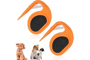MAGIHO 2 Pcs Coupe Noeud Chat Poil Long, 2024 Nouveau Coupe Noeud Chat, Peigne Chat, Brosse pour Chien à Poils Longs Peigne D'épilation de Massage Multifonctionnel pour éliminer les Poils Emmêlés (Orange)