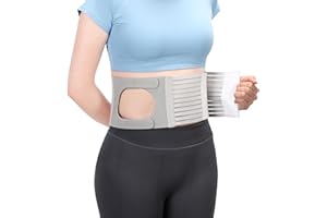 NIdreamCE Adjustable Stoma Support Belt for Men & Women - Breathable Ostomy Hernia Belt with Stoma Opening for Stoma Bags to Prevent Parastomal Hernia (L)