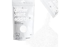 Hemway cristal de diamant blanc Glitter peinture additif FINE 1/64" 0.4mm pour l'émulsion Peintures à l'eau - intérieur et extérieur mur, plafond, bois, vernis, mat, brillant, satiné - 100 g / 3,5 oz