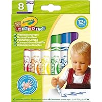 12 Crayons Ergonomiques Pour Bébé Dès 12 Mois - Forme Cacahuète Facile à Tenir - Lavables Et Non Toxiques