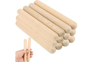 BSSOWE 12 Stück 20cm Rhythmus-Sticks Aus Holz, Klassische Holz Claves, Rhythmusstöcke, Klangstäbe aus Holz Klanghölzer, Klangholz Set, Für Schulen, Bands, Professionals or Beginners of All Styles
