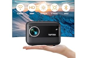 【Elektrischer Fokus】Mini Beamer, Full HD 1080P Beamer, 9500 Lumen TOPTRO 5G WiFi Bluetooth Heimkino Video Beamer, Tragbarer Projektor mit 240" Display Kompatibel mit Fire Stick/Laptop/iOS/Android/PS5