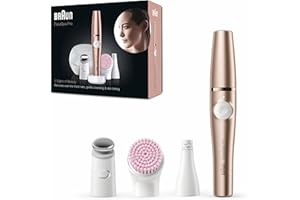 ‎BRAUN Braun FaceSpa Pro Beauty Set, Gesichtsepilierer Damen/Damenbart Entferner, Gesichtsreinigungsbürste, Aufbewahrungsbox, Haarentfernung, Designed in Germany, Reinigung und Hautstraffung, SE921, Bronze