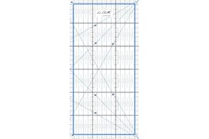 La Canilla ® - Righelli Universale Trasparente 30x15 cm per Patchwork, Quilting, Lavori di Cucito e Sartoria | Materiale Acrilico per Taglierina Circolare | Centimetri, Millimetri e Angoli