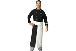tessile astorino Ricamo Gratuito - Completo Cuoco Uomo - Divisa Chef - Vari Colori - Giacca, Pantaloni e Grembiule - 100% Cotone - Uniforme per Cucina e Ristorante