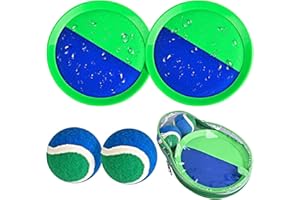 CZMAO Gioco con velcro per bambini, set di 2 racchette, 2 palline e 1 custodia, giocattolo da spiaggia, palla in velcro, impermeabile, per attività all'aperto, per bambini dai 3 4 5 6 anni in su