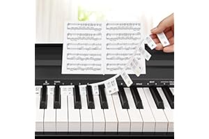 SDHIIOLP Abnehmbare Klaviertastatur Notenetiketten, Anfänger Silikon Keyboard Noten Aufkleber Wiederverwendbare, Keybordnoten für Klaviertasten für KinderKlavier Lernen für 88 Tasten(Regenbogen Farben)