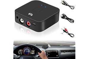 LEIKURVO NFC odbiornik Bluetooth 5.0, adapter audio Bluetooth do systemu stereo, HiFi bezprzewodowy adapter audio, odbiornik z gniazdem AUX 3,5 mm AUX cinch do produktów cyfrowych z funkcją Bluetooth/NFC