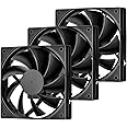 DARKROCK 3-Pack 120mm Black Computer Case Fans High Performance Cooling Low Noise 3-Pin 1200 RPM Hydraulic Bearing Quiet Long Life Up to 30,000 Hours 5 Years Warranty