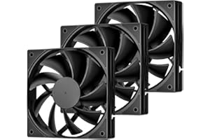 DARKROCK 3-Pack 120mm Black Computer Case Fans High Performance Cooling Low Noise 3-Pin 1200 RPM Hydraulic Bearing Quiet Long Life Up to 30,000 Hours 5 Years Warranty