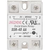SSR-40AA 40A Solid State Relay, Input 90-250VAC, Output 24-480VAC for