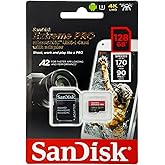 SanDisk Extreme Pro 128 GB microSDXC Memory Card SDSQXCY-128G-GN6MA, up to 170 MB/s