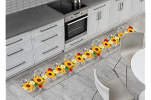CAPITANCASA Tappeto Passatoia Antiscivolo Antisfilo Digitale Cucina Casa Varie Fantasie Floreali 50x230 Girasoli Papaveri
