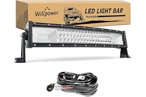 Willpower 270W Arco Barra led 4x4 con mazo de Cables, 22 Pulgadas Barra de luz LED para Off Road camión Coche ATV SUV