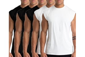 HOLURE 1, 3 or 5er Pack Mens Cotton Gym Tank Tops Workout ärmellose Shirts Athletic Muscle Tank Training Bodybuilding Tee
