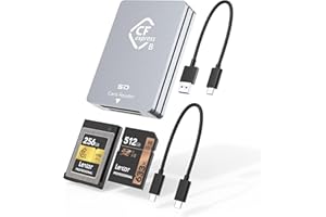 RYTAKI CFexpress czytnik kart SD USB C, 10 Gbps CFexpress typ B czytnik kart z prędkością transferu USB 3.2 Gen 2, Dual Slot SD i CFexpress czytnik kart z kablem USB C na USB C/USB A